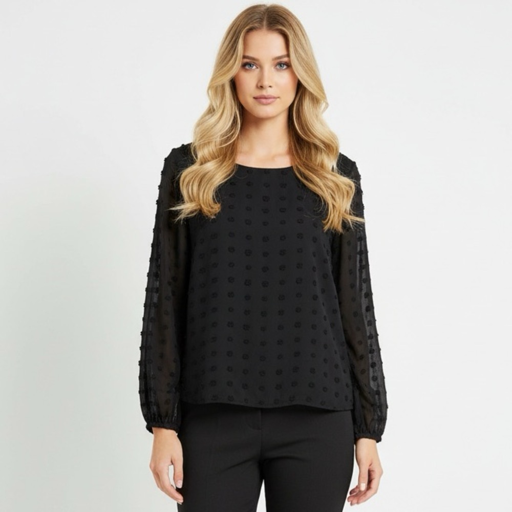 Blooming Jelly Long Sheer Sleeve Blouse